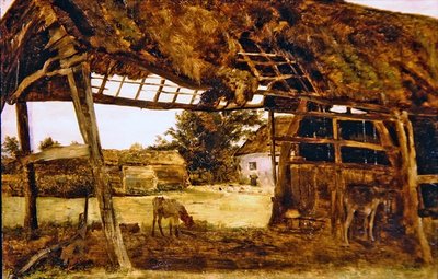 Old Farm Shed (olje om bord) av William Davis