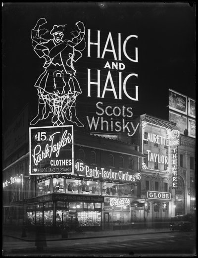 Lysskilt for Haig og Haig Whisky, New York City, 6. januar 1917 av William Davis Hassler