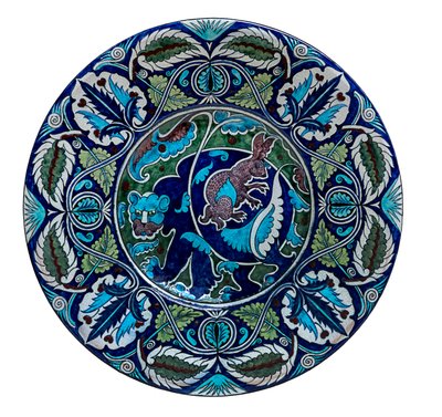 Bjørn og Hare Plate av William de Morgan