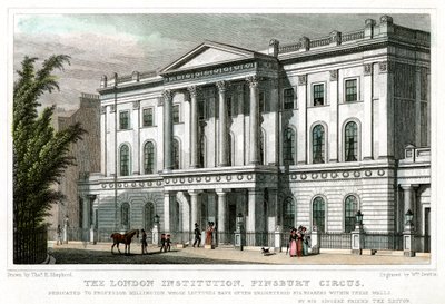 London Institution, Finsbury Circus, London, 1827. av William Deeble