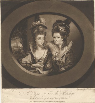 Mrs. Gwynne og Mrs. Bunbury i Characters of the Merry Wives of Windsor av William Dickinson