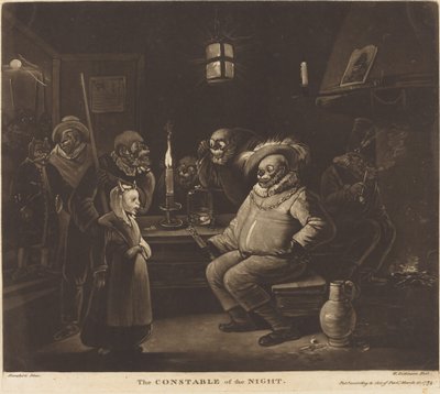 Nattens konstabel av William Dickinson after Egbert van Heemskerck