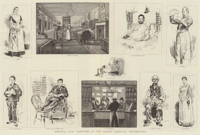 Hospital Life, Skisser ved London Hospital, Whitechapel av William Douglas Almond