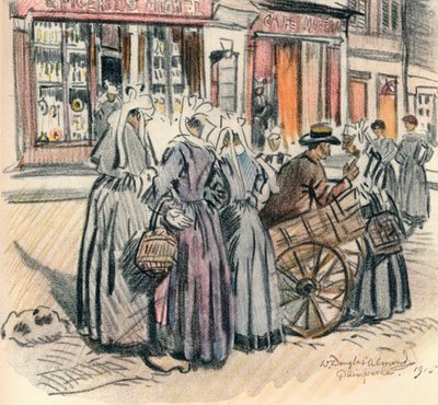 Street Gossip, Quimperle, 1915 av William Douglas Almond
