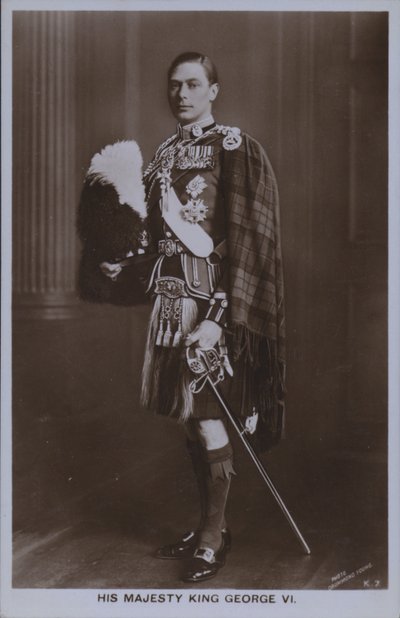 Hans majestet kong George VI (s/hvitt bilde) av William Drummond Young
