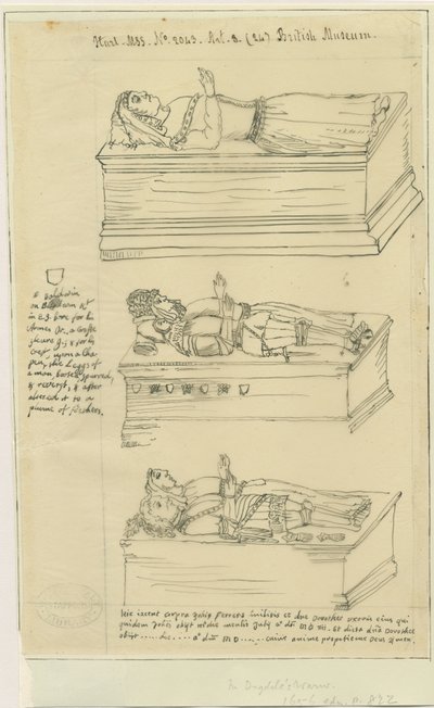 Tamworth Church - Tombs: sporing i blekk, og [?1600-tallet] (tegning) av William Dugdale