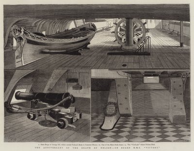 Årsdagen for Nelsons død, om bord på HMS Victory av William Edward Atkins