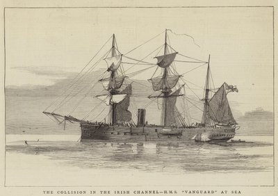 Kollisjonen i den irske kanalen, HMS Vanguard at Sea av William Edward Atkins