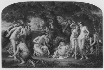 Avvæpning av Amor, fra bildet i Royal Collection (gravering) av William Edward Frost