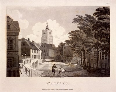 Generell utsikt over Hackney, London, 1791 av William Ellis