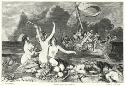 Ulysses og syrene (gravering) av William Ellis