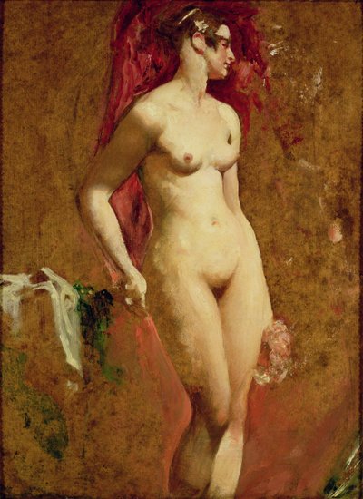 Stående naken (olje på lerret) av William Etty