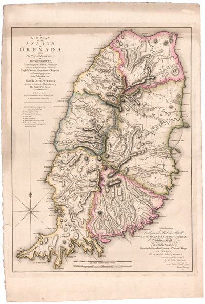 En ny plan for øya Grenada av Paterson av William Faden