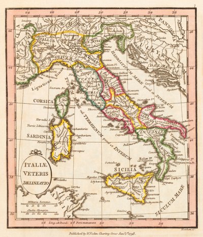 Det gamle Italia. Kart. av William Faden