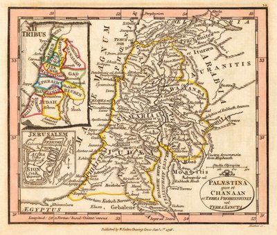 Palestina. Kart av William Faden