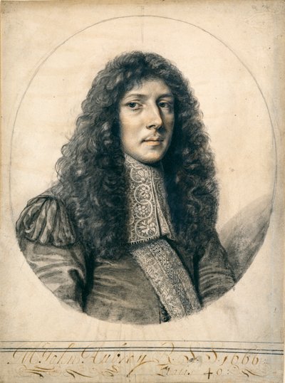 Portrett av John Aubrey, 1666 av William Faithorne