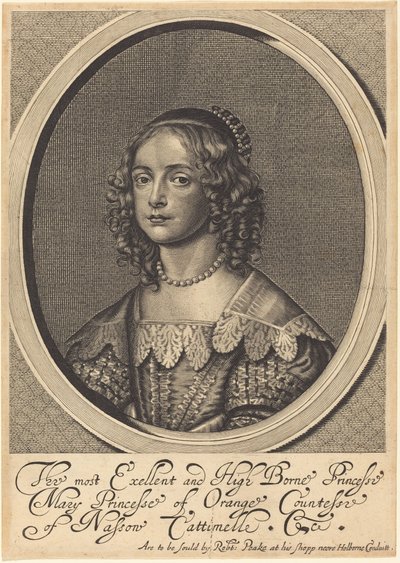 Mary, prinsesse av Orange av William Faithorne after Sir Anthony van Dyck