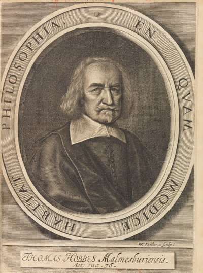 Portrett av Thomas Hobbes 1588-1679, 1642. av William Faithorne the Elder