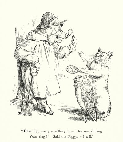 The Owl And the Pussy Cat (gravering) av William Foster