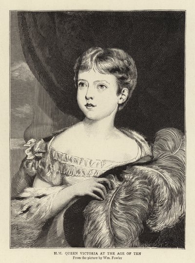 H M Dronning Victoria i en alder av ti av William Fowler