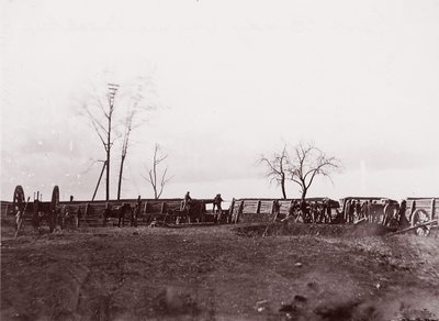 Fort Brady, Virginia, nær Dutch Gap, 1865. av William Frank Browne