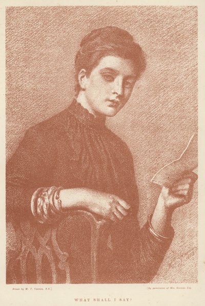 Hva skal jeg si? (litho) av William Frederick (after) Yeames