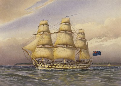Slagskip, ca 1760 av William Frederick Mitchell