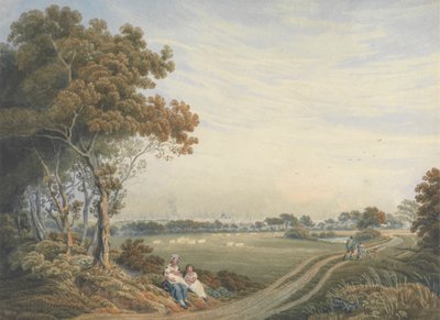 En fjern utsikt over City of London fra St. John's Wood av William Frederick Wells