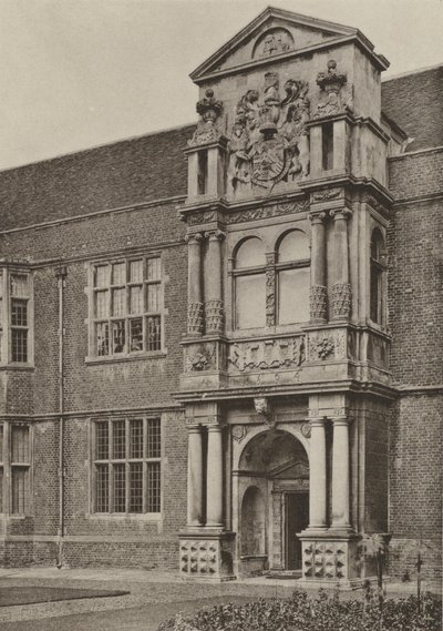 Doorway, The North Wing, Cobham Hall, Kent (s/hvitt bilde) av William Galsworthy Davie