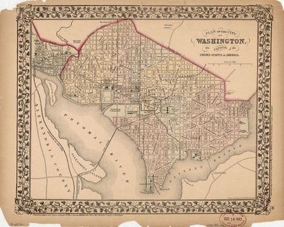 Plan for byen Washington - hovedstaden i USA av William Gamble