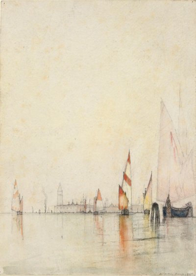 Båter på lagunen, Venezia av William Gedney Bunce