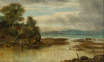 Cramond Ferry - Where the River Joins With the Sea (olje på lerret) av William Gerard Barry