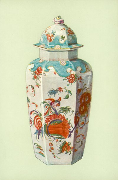 Vase, Worcester, med japansk mønster (farge litho) av William Gibb