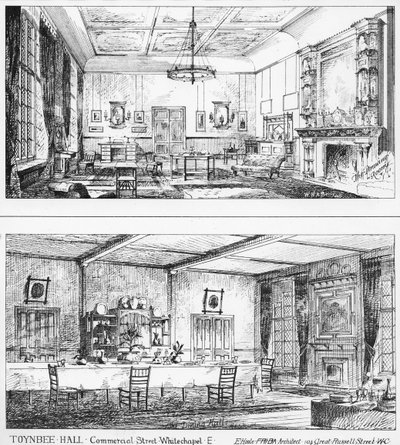 Interiør i Toynbee Hall av William H Atkin Berry