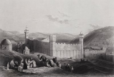 Hebron, The Haram (gravering) av William H. Bartlett