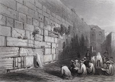 Jøder" Klagested, Jerusalem av William H. Bartlett