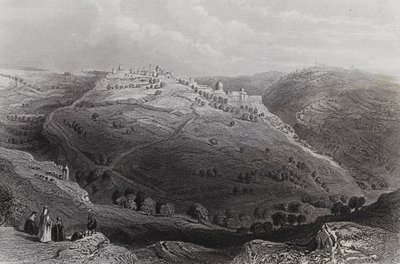 Mount Lion, Jerusalem, fra Hill of Evil Counsel av William H. Bartlett