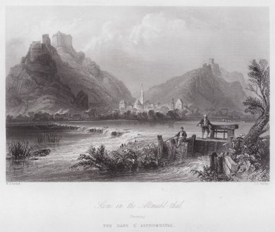 Scene i Altmuhl-thal, Bayern (gravering) av William H. Bartlett