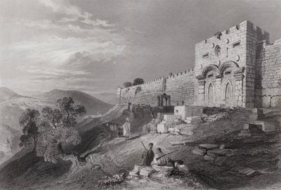 Den gyldne port, Jerusalem (gravering) av William H. Bartlett