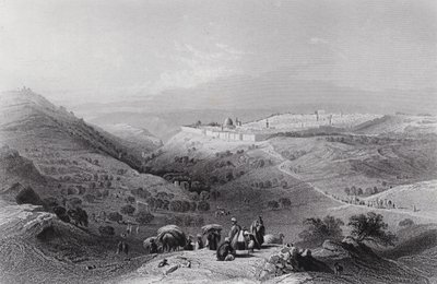 Oljeberget og Jerusalem, fra nordøst av William H. Bartlett