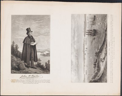 A. John W. Barber; B. New York Harbor, ca. 1849 (gravering) av William H. Dougal