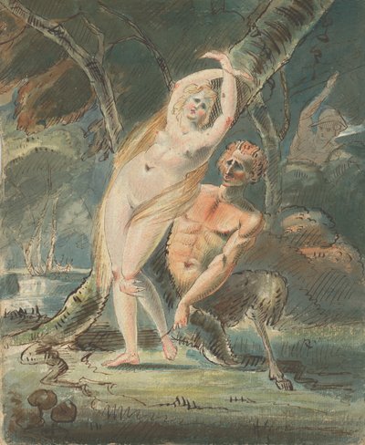 Amymone med en Lecherous Satyr, 1770-80. av William Hamilton