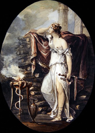 Dido (akvarell på papir) av William Hamilton