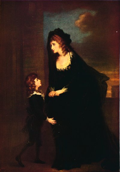 Fru Siddons og hennes sønn i Isabellas tragedie, 1784 av William Hamilton