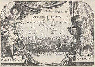 Moray Minstrels invitasjonskort av Arthur James Lewis, 1865. av William Harcourt Hooper