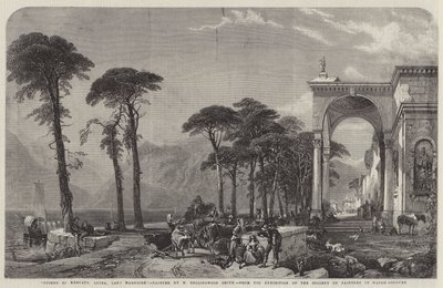 Markedsdag, Luino, Lago Maggiore av William Harding Collingwood-Smith
