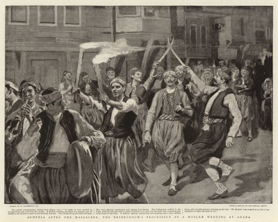 Armenia etter massakrene, brudgommens prosesjon ved et muslimsk bryllup i Adana av William Hatherell