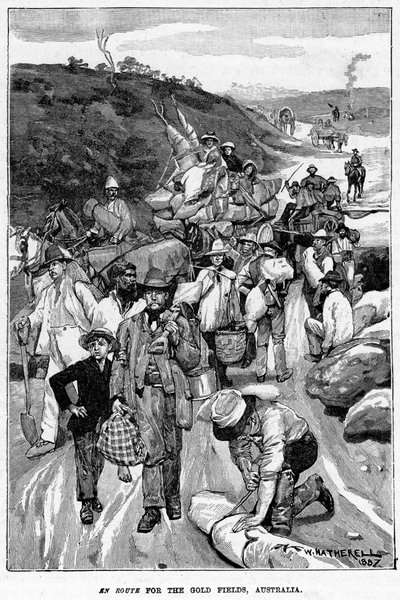 På vei til gullfeltene, Australia, 1887. av William Hatherell