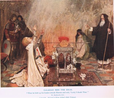Galahad ser gralen, illustrasjon fra 
