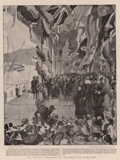 Hennes Majestet tar fatt på Holyhead for Kingstown av William Hatherell
